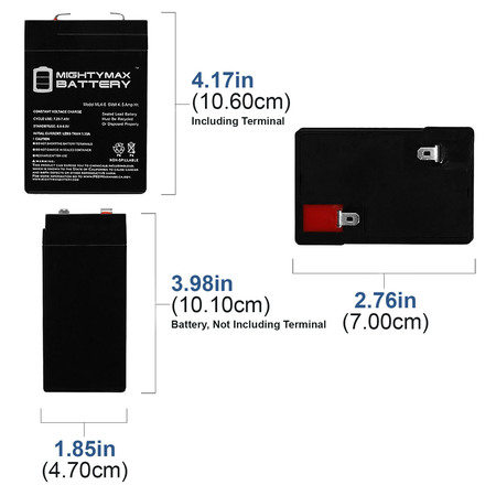 Mighty Max Battery 6V 4.5AH Replacement Battery for Leoch DJW6-4.5WL, LP6-4 + 6V Charger ML4-6CHRGR280